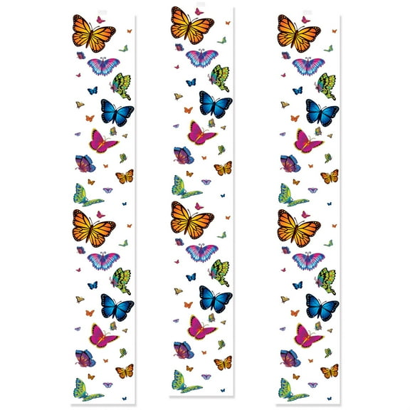 Beistle 54817 12 in. x 6 ft. Butterfly Party Panels - Pack of 12