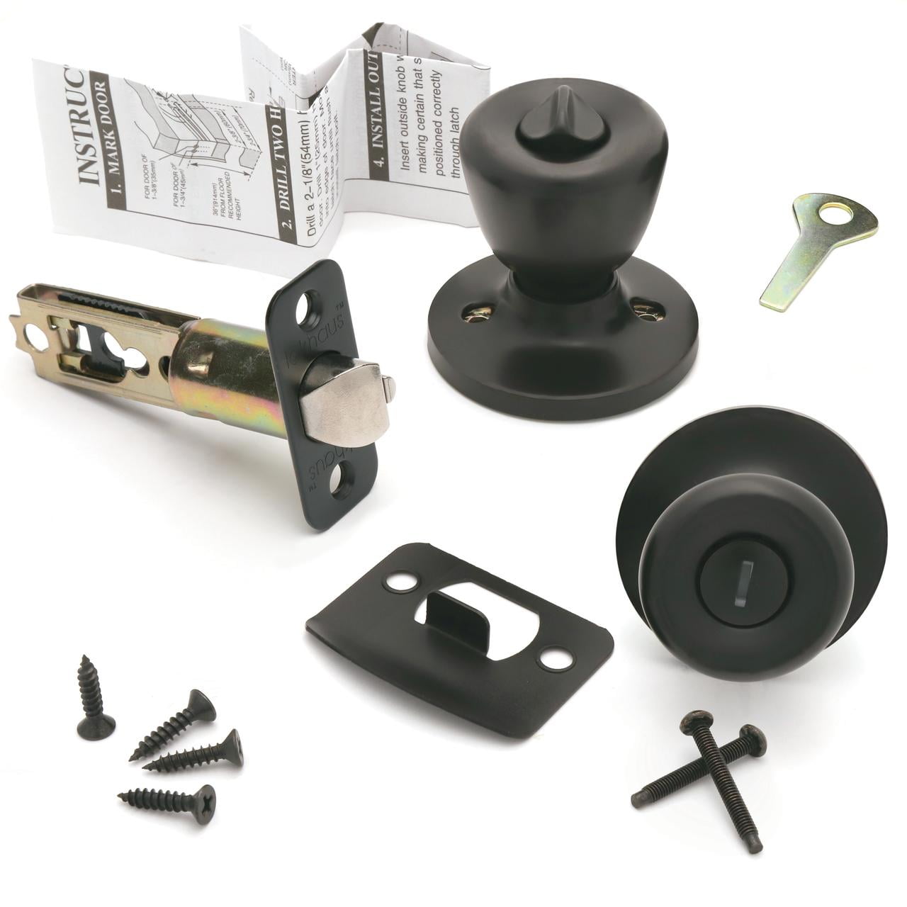 Lokhaus Privacy Tulip Doorknob Matte Black 2 Count