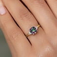 thumbnail image 4 of Gem Stone King 10K Two Tone Gold Green Mystic Topaz and White Lab Grown Diamond Engagement Ring for Women | 2.09 Cttw | Cushion 7MM | Gemstone November Birthstone | Size 9, 4 of 6