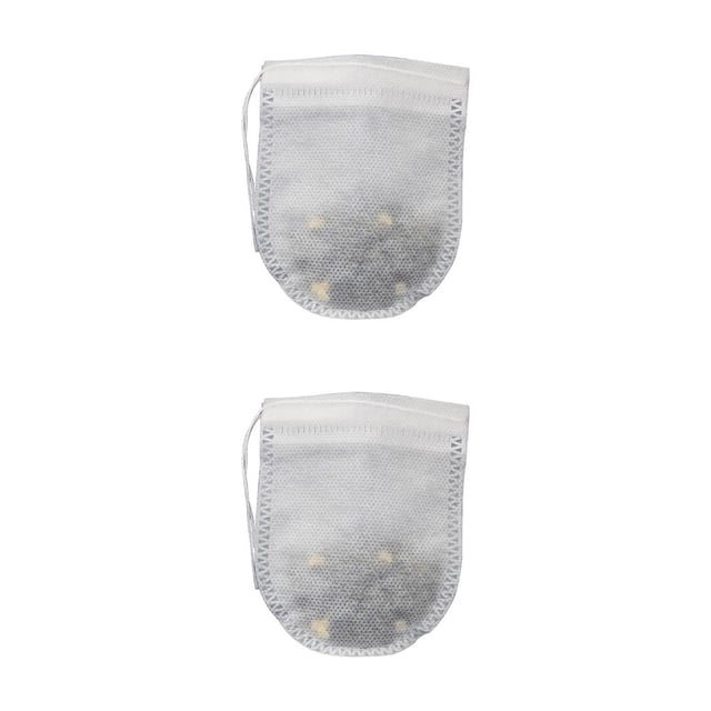 Moyic 100 Uds bolsitas de té con cuerda bolsa vacía papel de filtro hierba hojas sueltas infusor de té tela bolsillo seguridad 2piezas