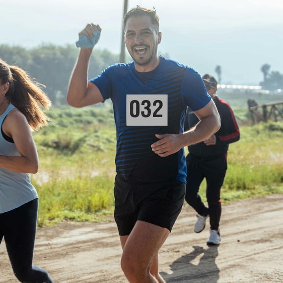 EXHUMKY 50Ud Números Adhesivos Para Carreras De Con Esquinas Redondeadas Y Fáciles De Reposicionar