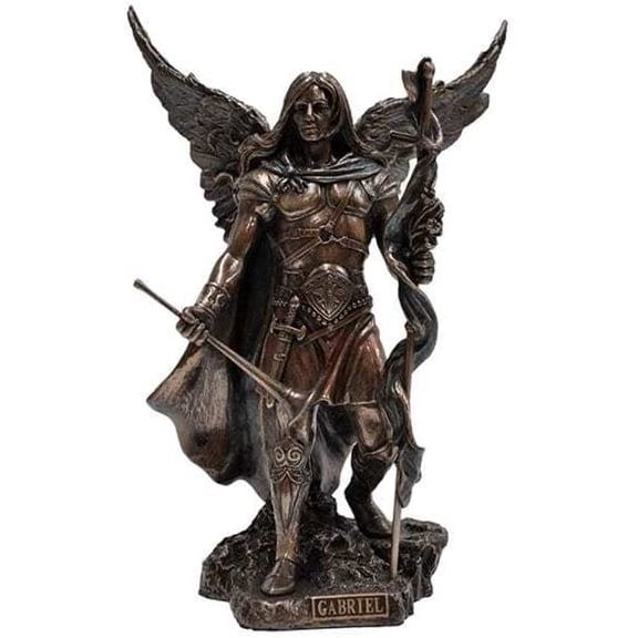 US Studio Collection Archangel Saint Gabriel Cold Cast Bronze Statue 9.25 In