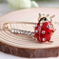 thumbnail image 2 of Broche de de de cristal de rojo Pines de solapa Ramillete de pasador de seguridad grande jinwen Imperdible de mariquita esmaltada, 2 of 8