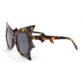thumbnail image 3 of Womens Exaggerated Bat Wing Shape Round Circle Lens Sunglasses Tortoise - Black, 3 of 4