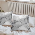 thumbnail image 5 of Abstract Marble Texture Outdoor Pillow Covers Pack of 2 Gradient Light Gray Waterproof Throw Pillow Covers Decorative Cushion Cases for Patio Garden Tent Balcony Couch 18x18 inch, 5 of 8