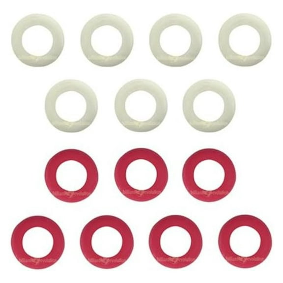 Small Rubber Rings for Bumper Pool Table: 7 Red and 7 White