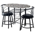thumbnail image 2 of Room Designs Dinette Set Black / Cobblestone Contemporary Oval Table; Round Stools with square base, 2 of 4