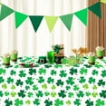 thumbnail image 4 of Kumdkd St. Patrick's Day Tablecloth 54x108ines, Waterproof Plastic Party Table Cover for Holiday Decor, Shamrock Themed Indoor Outdoor Use, Fits 8-10 People, Green White Gold, 4 of 5