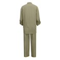 thumbnail image 5 of HJYCHN Women's Casual Pants Suit Set 2 Piece Trousers Outfit with Shirt for Daily Wear Outfits Green M, 5 of 7