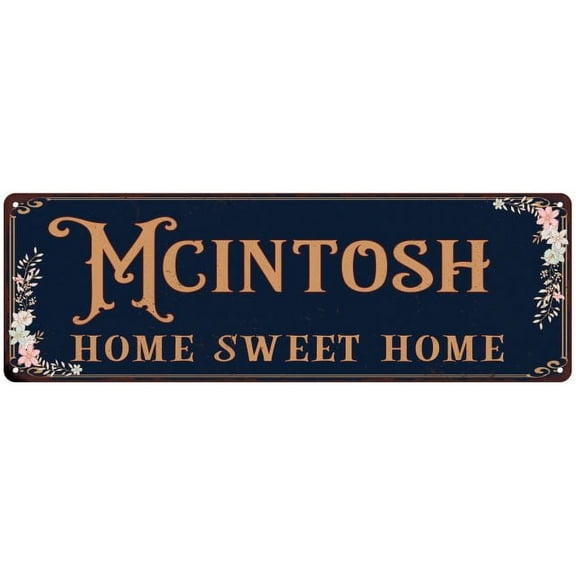 MCINTOSH Home Sweet Home Victorian Gift 6x18 Metal Sign 206180046908