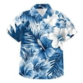 thumbnail image 6 of WUANDIXFA Hawaiian Shirts for Boys, Button Down Short Sleeve Tropical Print, Kids Summer Beachwear Tops 7-14 Years (Sky Blue, 4-5 Years), 6 of 7