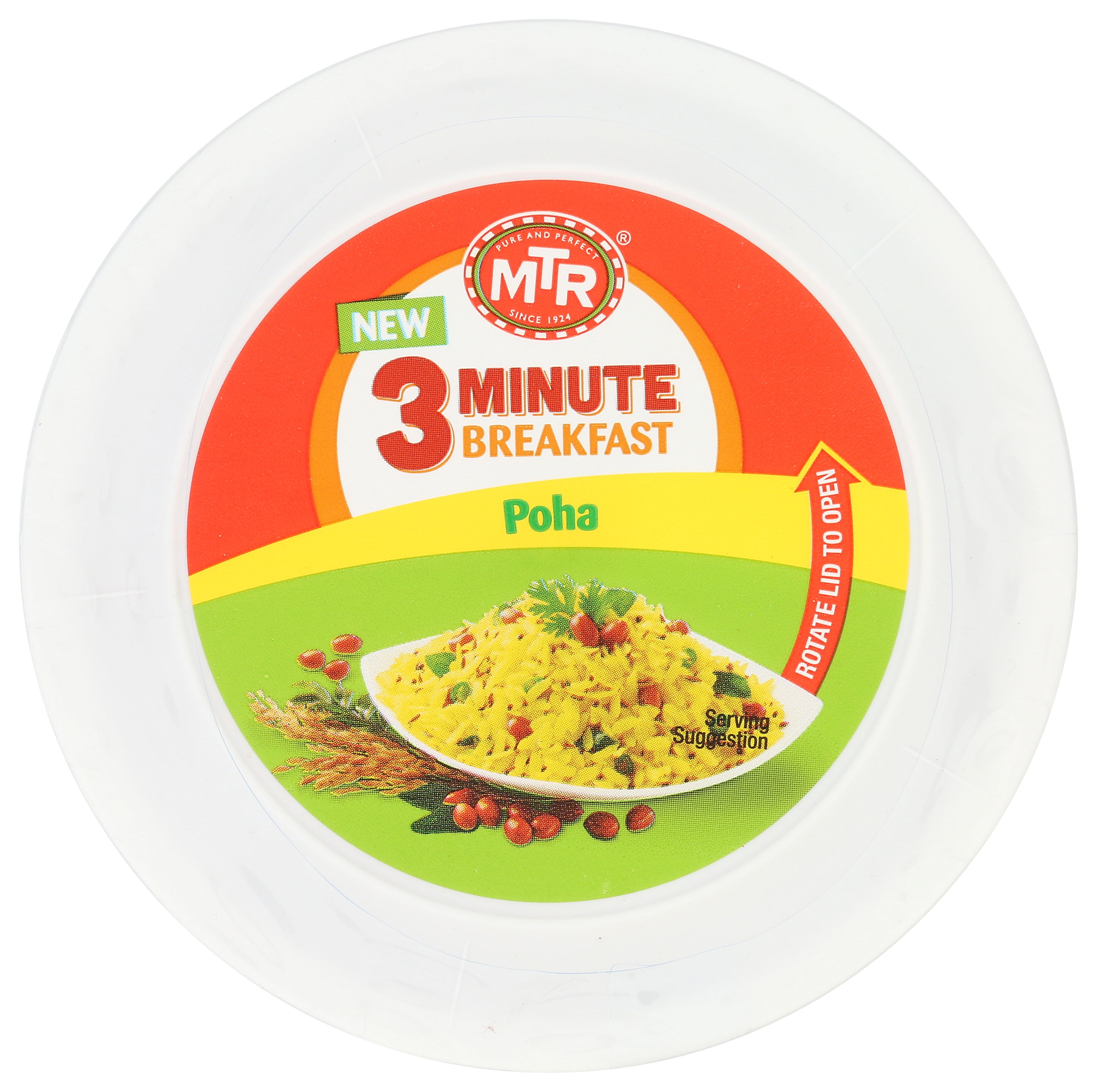 (3 pack) MTR brand Breakfast Poha Cup Regular Spice, 2.82 oz.