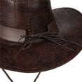 thumbnail image 4 of HomeGardon Cowboy Hats for Men Unisex Vintage Western-Style Sun Hat Sunscreen British Breathable Adjustable Rope Cowboy Hat, 4 of 6