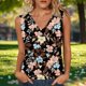 thumbnail image 1 of TaTaai Ladies Fashion Tshirt Sleeveless V Neck Printed Camisole Strap Detail Top Lightweight Spring Summer Daily Wear Gift, 1 of 6