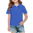 thumbnail image 2 of Polo Uniform Shirts for 7-8 Years Boys And Gils School Short Sleeve Top Casual Button Tshirts 2026 New with Collar Golf Polo Shirts Comfy Clothing ,Blue, 2 of 9
