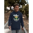 thumbnail image 2 of Vibin’ Since Day One - Cool Retro Emoji Smiley Graphic Youth's Hoodie, 2 of 4