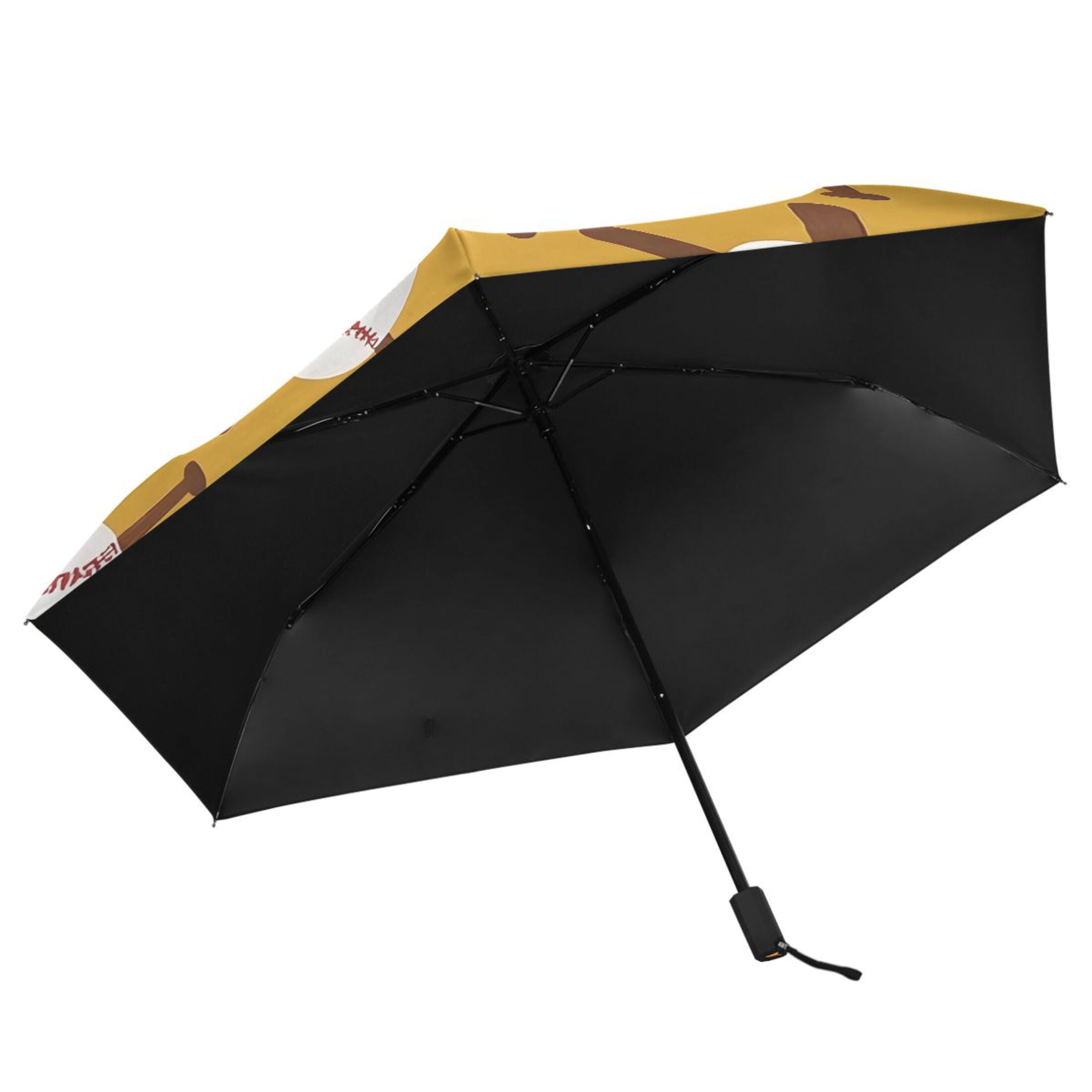 ALAZA Baseball Balls Bats UPF 50+ Compact Folding Umbrella for Rain Travel Umbrella Packable
