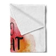 thumbnail image 2 of Love What You Do Soft Flannel Fleece Throw Blanket, Aquarelle Color Drop Background in Warm Toned Hearts, Cozy Plush for Indoor and Outdoor Use, 50" x 60", Vermilion Pale Orange, by Ambesonne, 2 of 5