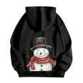 thumbnail image 5 of Womens Christmas Hoodies Casual Print Full Zip Pockets Long Sleeve Hooded Sweatshirt Lined Pullover Cozy Soft Warm Winter Holiday Outfit Graphic Hoodies Black XXL, 5 of 6