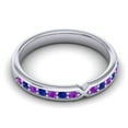 thumbnail image 3 of 0.30 Ct Round Shape Amethyst & Blue Sapphire Gemstone Stunning Engagement Eternity Band for her Solid 14K White Gold Size 6.5 by Diamond-Capitals, 3 of 8