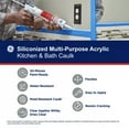 thumbnail image 5 of GE Siliconized Acrylic Multipurpose Sealant Kitchen & Bath, Pack of 1, Clear 10 fl oz Cartridge, 5 of 9