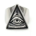 thumbnail image 2 of K-KED Mens Illuminati Triangle All Seeing Eye of Providence Ring Men Size 7-15-9-Silver, 2 of 9