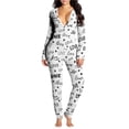 thumbnail image 4 of Mono de Navidad con botones para mujer, pijama funcional de manga larga con estampado, con solapa abotonada, ropa de dormir para adultos, 4 of 4