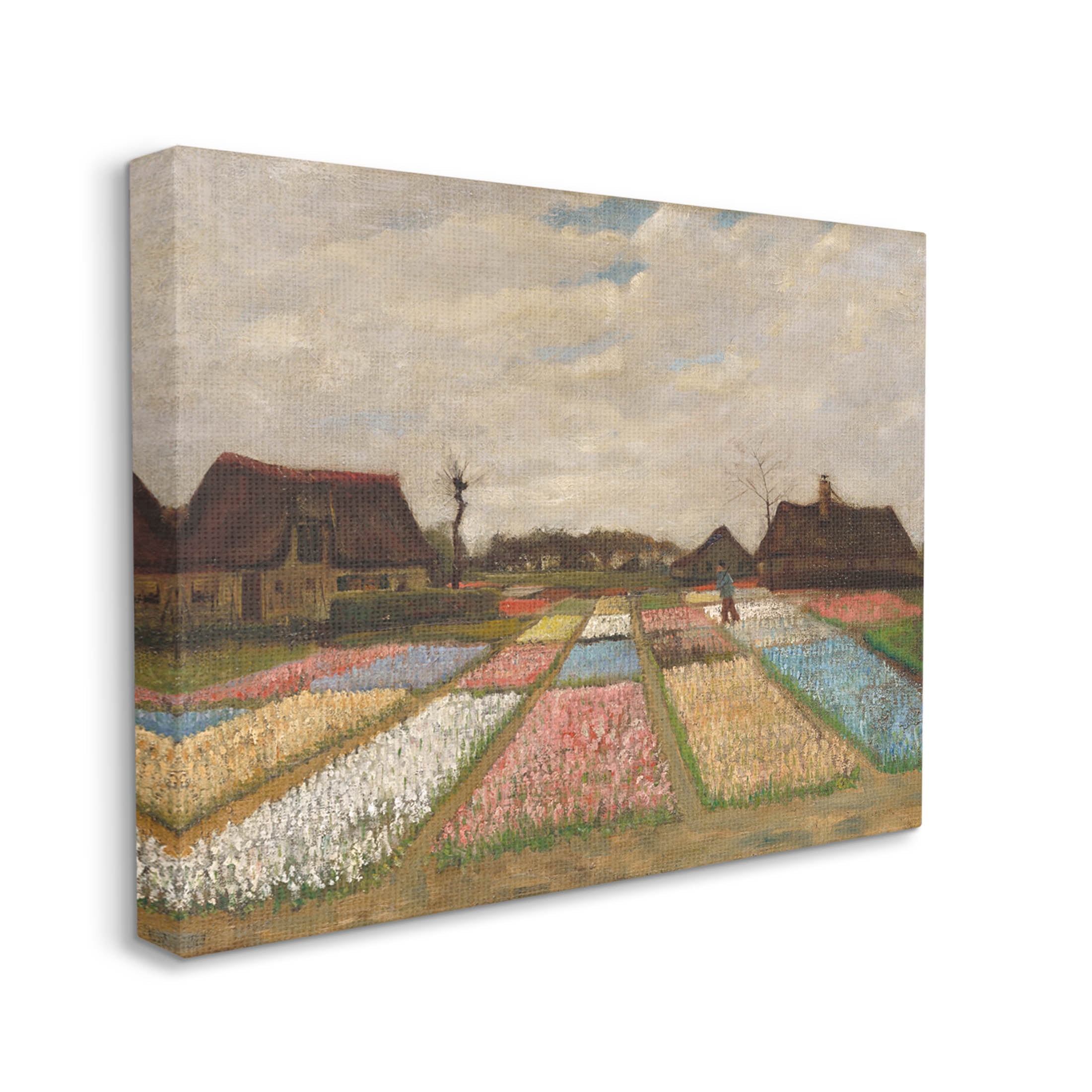 Flower Beds In Holland Van Gogh Landscape Landscape Painting Gallery Wrapped Canvas Print Wall Art