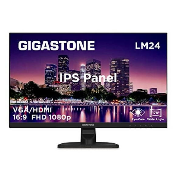 Gigastone 23.8 inch IPS Computer Monitor, FHD 1080p 75Hz PC Monitor, 3-Sided Frameless 178° Wide Viewing Angle, 5ms Response Time Gaming Monitor, Tilt Adjustment, World Class Eye Care Technology