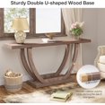 thumbnail image 5 of Tribesigns 63" Skinny Console Table with Geometric Base, Farmhouse Sofa Table Narrow Long, Thickened Behind Couch Table with Shelves for Living Room Foyer Corridor (Brown), 5 of 7