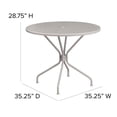 thumbnail image 2 of 35.25'' Round Gold Indoor-Outdoor Steel Patio Table, 2 of 8