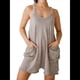 thumbnail image 2 of Mono Informal de Verano Sin Mangas para Mujer, Holgado, con Tirantes Finos, Pantalones Cortos, con Bolsillos Caqui XL, 2 of 10