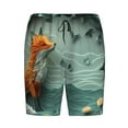 thumbnail image 3 of Picia Paper Fox Crow Fantasy Pajama Shorts for Men, Men's Pajama Bottoms, Sleepwear,Short Pajama Pants-Medium, 3 of 9