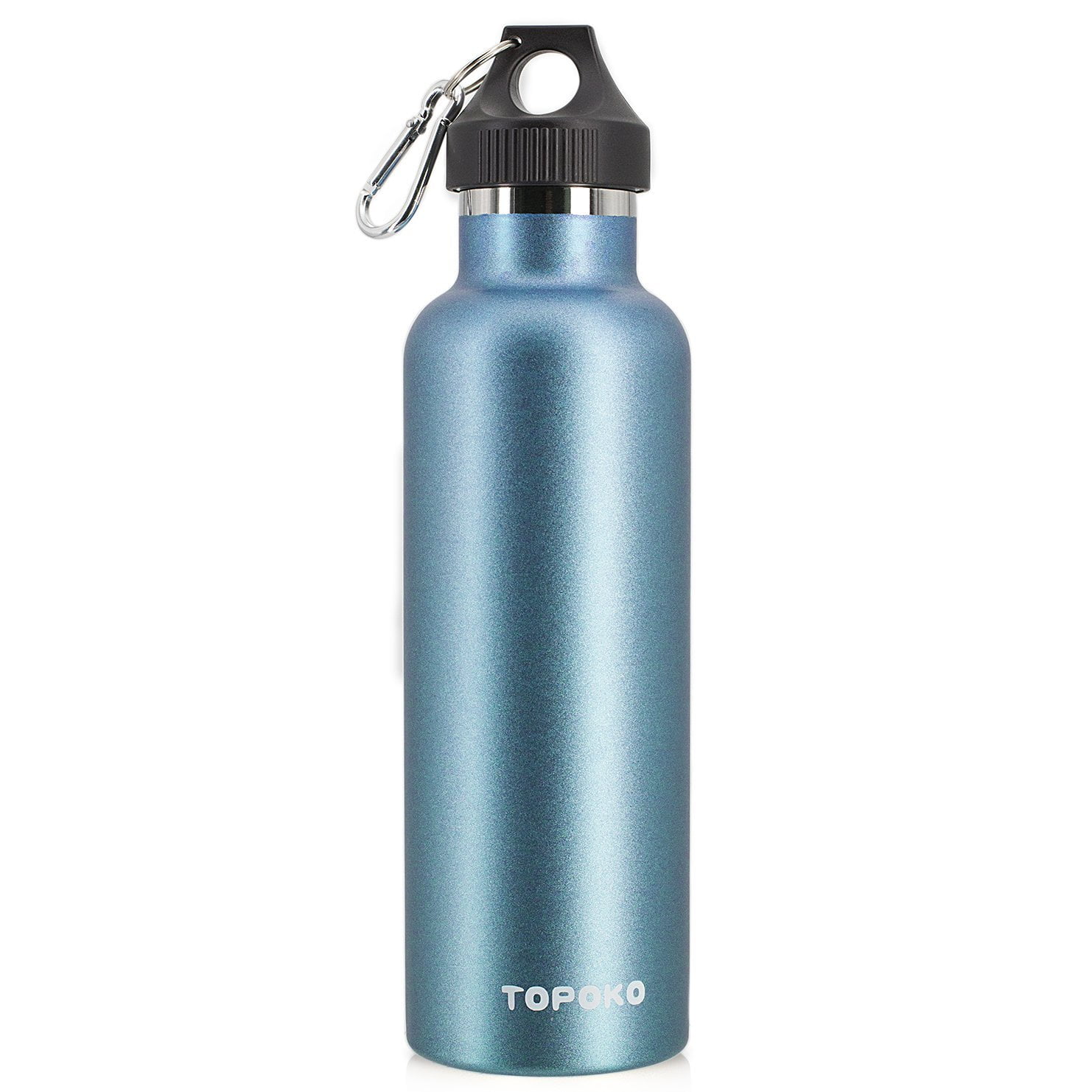 TOPOKO 25 Ounce Double Wall Stainless Steel Water Bottle Vacuum Insulation Bottle Leak Proof Bottle,BPA Free with Straw with Handle Flip Top Spout Lid-Sky Blue 