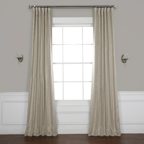 Exclusive Fabrics Faux Linen Blackout Curtain - Walmart.com - Walmart.com