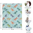 thumbnail image 4 of LightBlue Cartoon Dinosaurs Geometric Pattern Blanket,Comfortable Soft Flannel Throw Blanket,All Season,Warm Lightweight Blankets for Sofa Bed Couch Living Room Chair,30"x40", 4 of 4