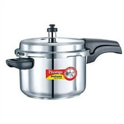Prestige Alpha PRSDA-4L Induction Base Stainless Steel Deluxe Pressure Cooker, 4 L/Small, Silver