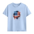 thumbnail image 4 of Amidoa Girls 2 Piece Outfits Summer Clothes Short Sleeve Floral Print Cotton T-Shirt and Shorts Casual Kids Clothing Sets Light Blue Size 4T, 4 of 9