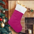 thumbnail image 5 of Coolnut 17.7 Inch Christmas Stockings, Plain Violet Red Solid Color Presonalized Large Stocking Sock for Family Holiday Xmas Party Decorations 1PC, 5 of 7