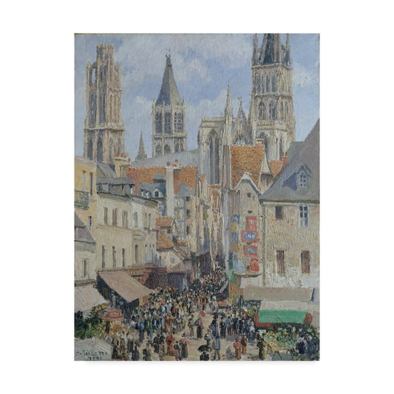 Trademark Fine Art 'Rue De Lepicerie Rouen' Canvas Art by Camille Pissarro