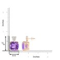 thumbnail image 2 of ANGARA Natural 12.3 Ct. Amethyst with Diamond Drop Earrings in 14K Rose Gold for Women, 2 of 8