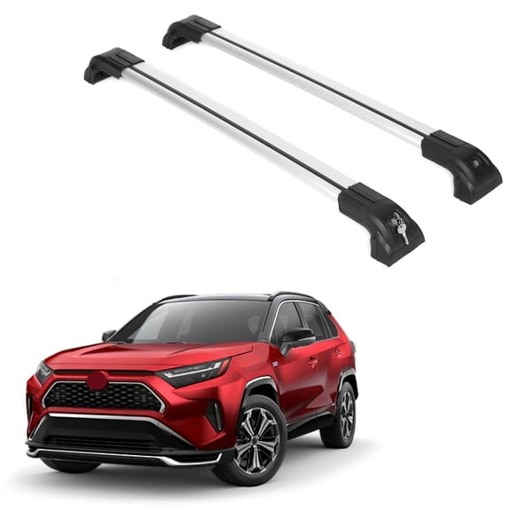 ERKUL Heavy Duty Roof Rack Cross Bars for Toyota RAV4 2019-2025 | Not fit Adventure/TRD Off-Road Models | Silver