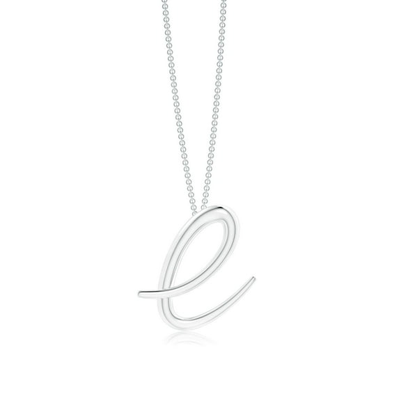 ANGARA Natural Lowercase "E" Initial Pendant in 14K White Gold for Women | Birthday, Anniversary, Jewelry Gift for Women