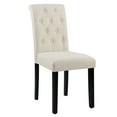 thumbnail image 3 of Button-Tufted Beige High Back Fabric Upholstered Dining Chairs, Set of 2, 3 of 11