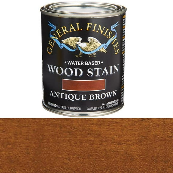 General Finishes Wood Stain, Water Based, Antique Brown Stain, Pint
