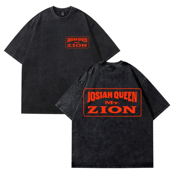 Josiah Queen Mt Zion Merch Washed T-shirt Crewneck Short Sleeve Cotton Tee Women Men Streetwear Tops
