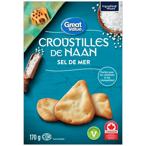 Great Value Sea Salt Naan Crisps, 170 g