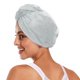 thumbnail image 3 of Toalla de microfibra para el cabello para mujer, turbante de secado rápido con lazo elástico, súper absorbente, paquete de 2., 3 of 5