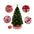 thumbnail image 2 of CNKOO Clearance! ChristmAs Tree Skirt PVC BAse Diameter 30-Inch Snowflake Elk Knitting Tree Collar XmAs Party Home Decoration, 2 of 9