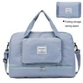 thumbnail image 2 of WIZUTIZ Gym Bag for Women with Shoes Compartment Foldable Large Travel Bag Tote Bag Swim Weekender Lightweight Sports Travel Duffle Bag Womens Large Solid Bags Large-Capacity Bag Blue, 2 of 3